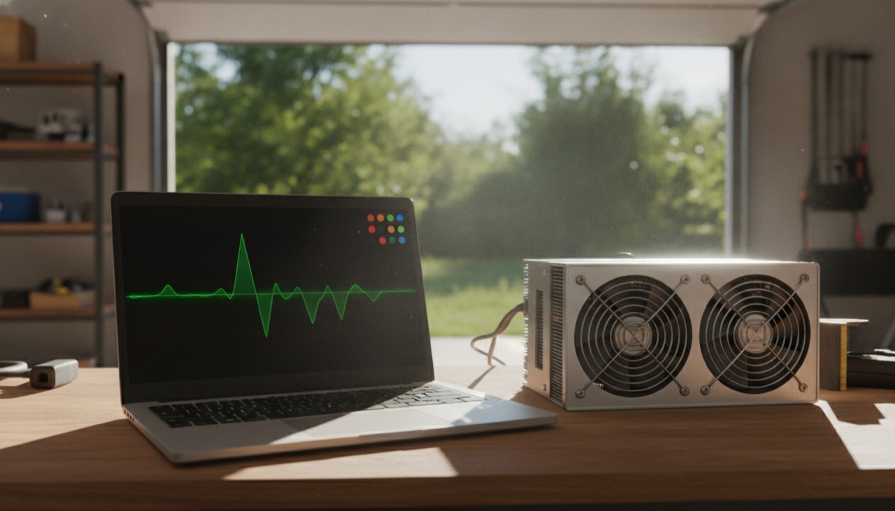 لپتاپ با داشبورد کنار یک ASIC