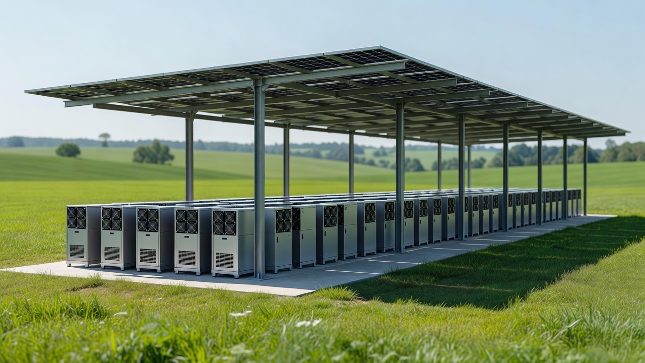 Solar-powered mining farm