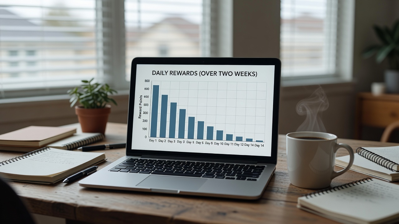 Chart showing declining daily mining reward