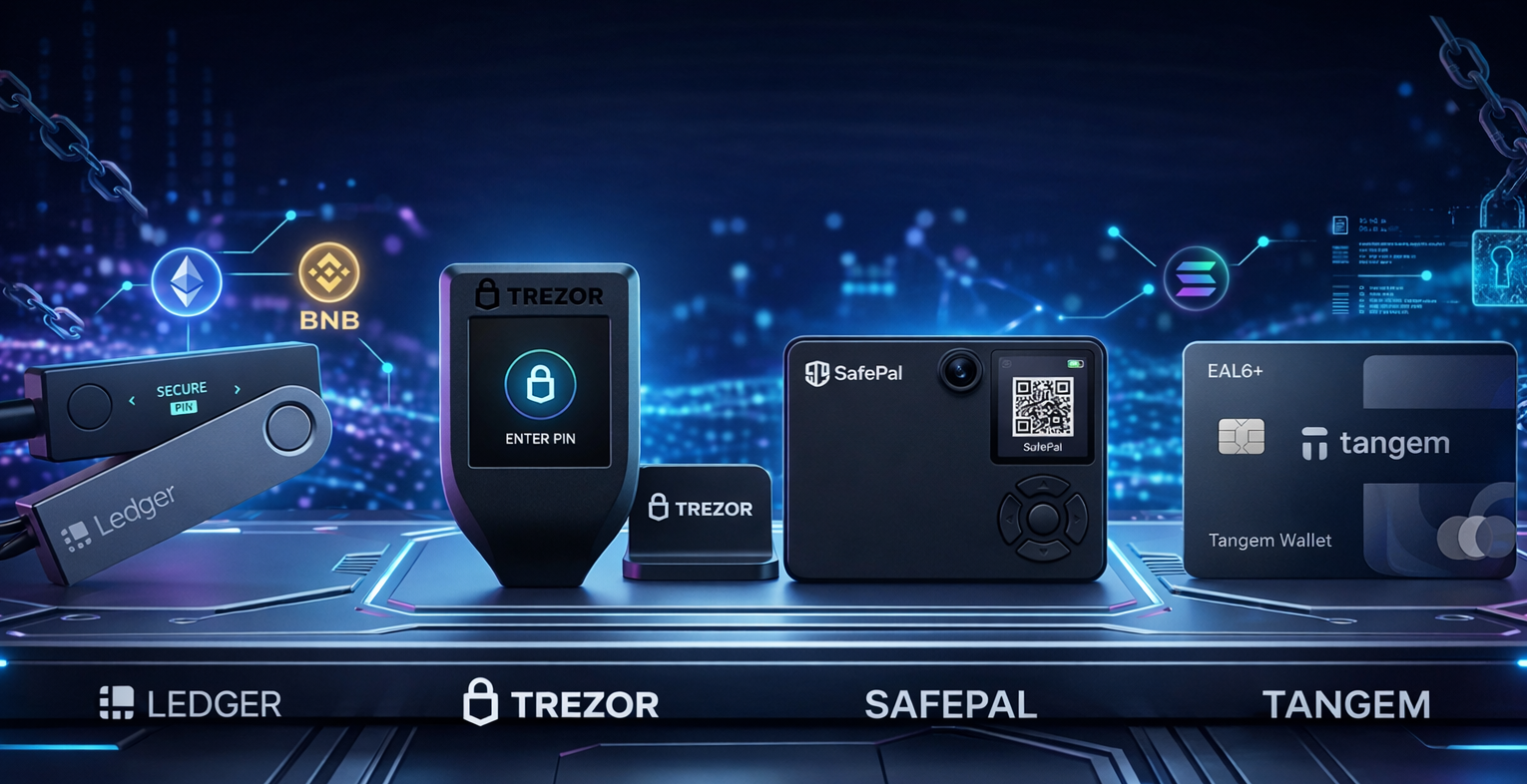 Аппаратные криптокошельки: Ledger, Trezor, SafePal, Tangem